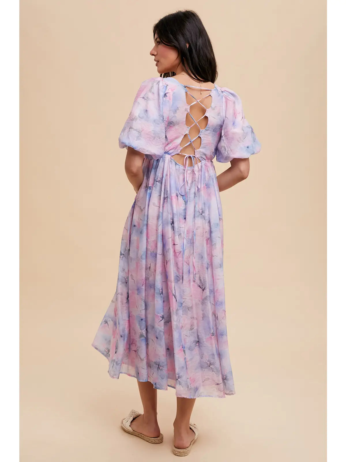 Stunning Enchantment Watercolor Midi Dress