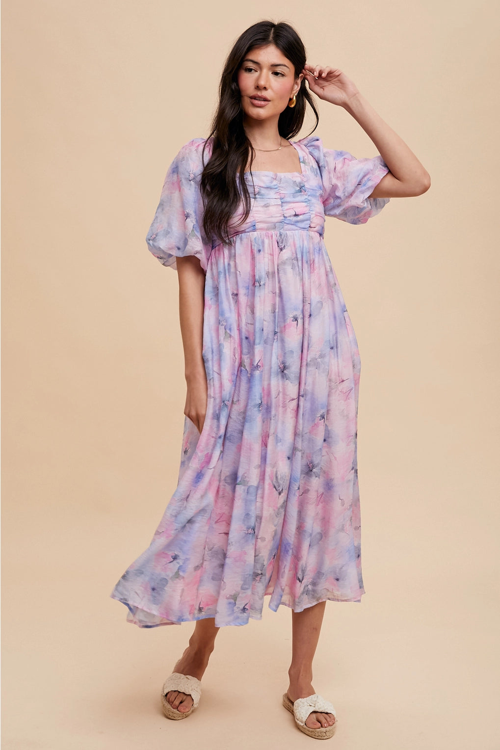 Stunning Enchantment Watercolor Midi Dress