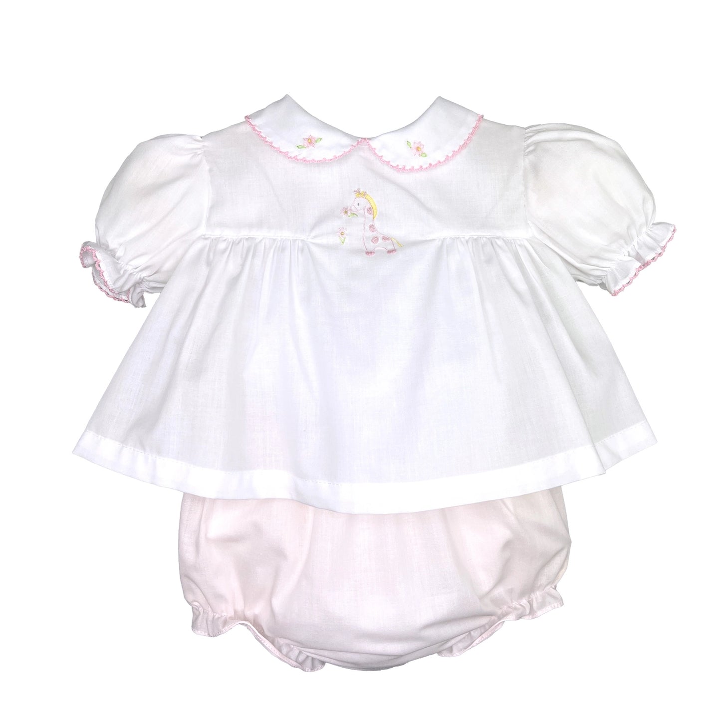 Embroidered Giraffe Diaper Set