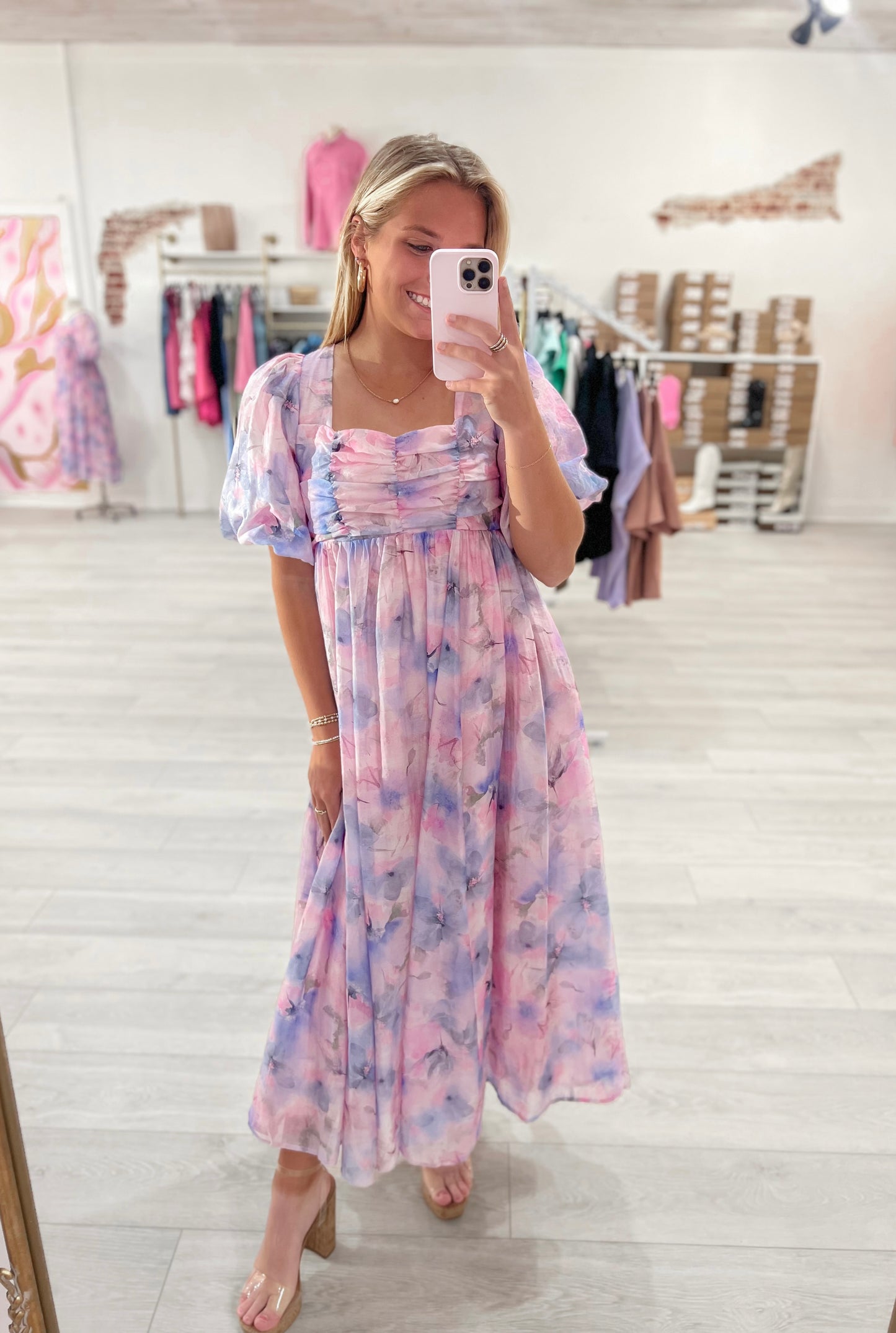 Stunning Enchantment Watercolor Midi Dress