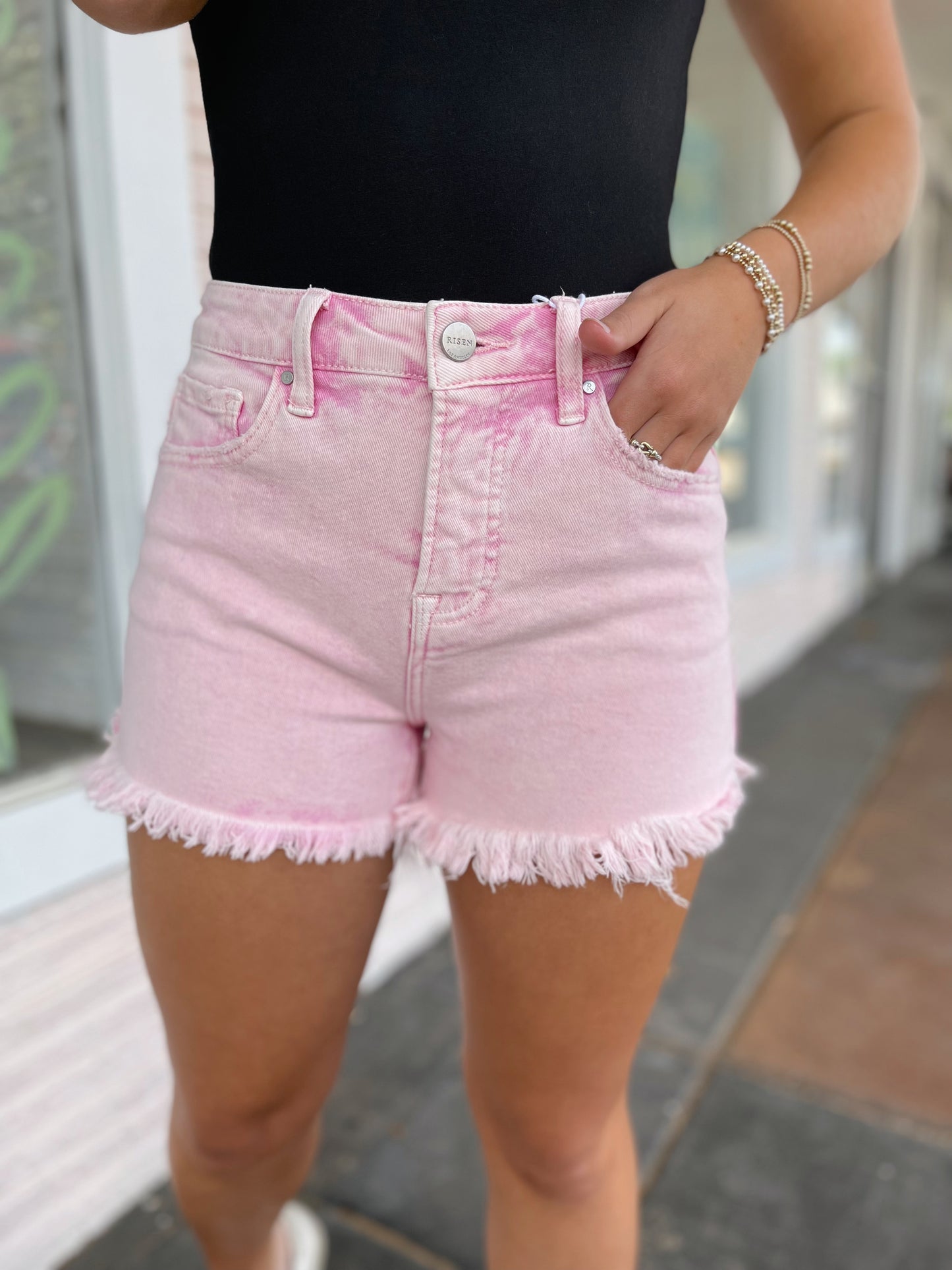 Demi High Rise Denim Shorts