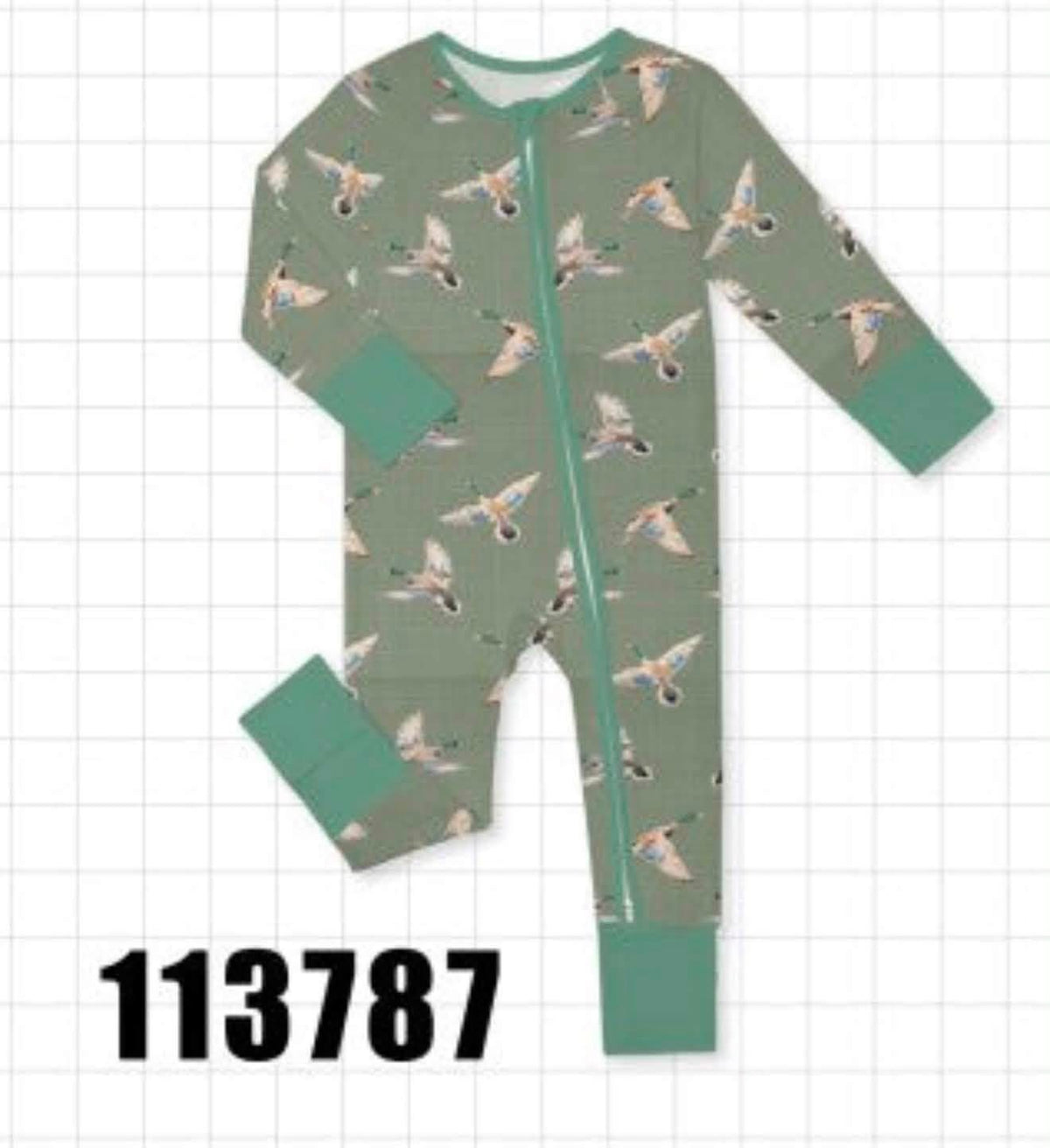 Green Mallard Bamboo Romper