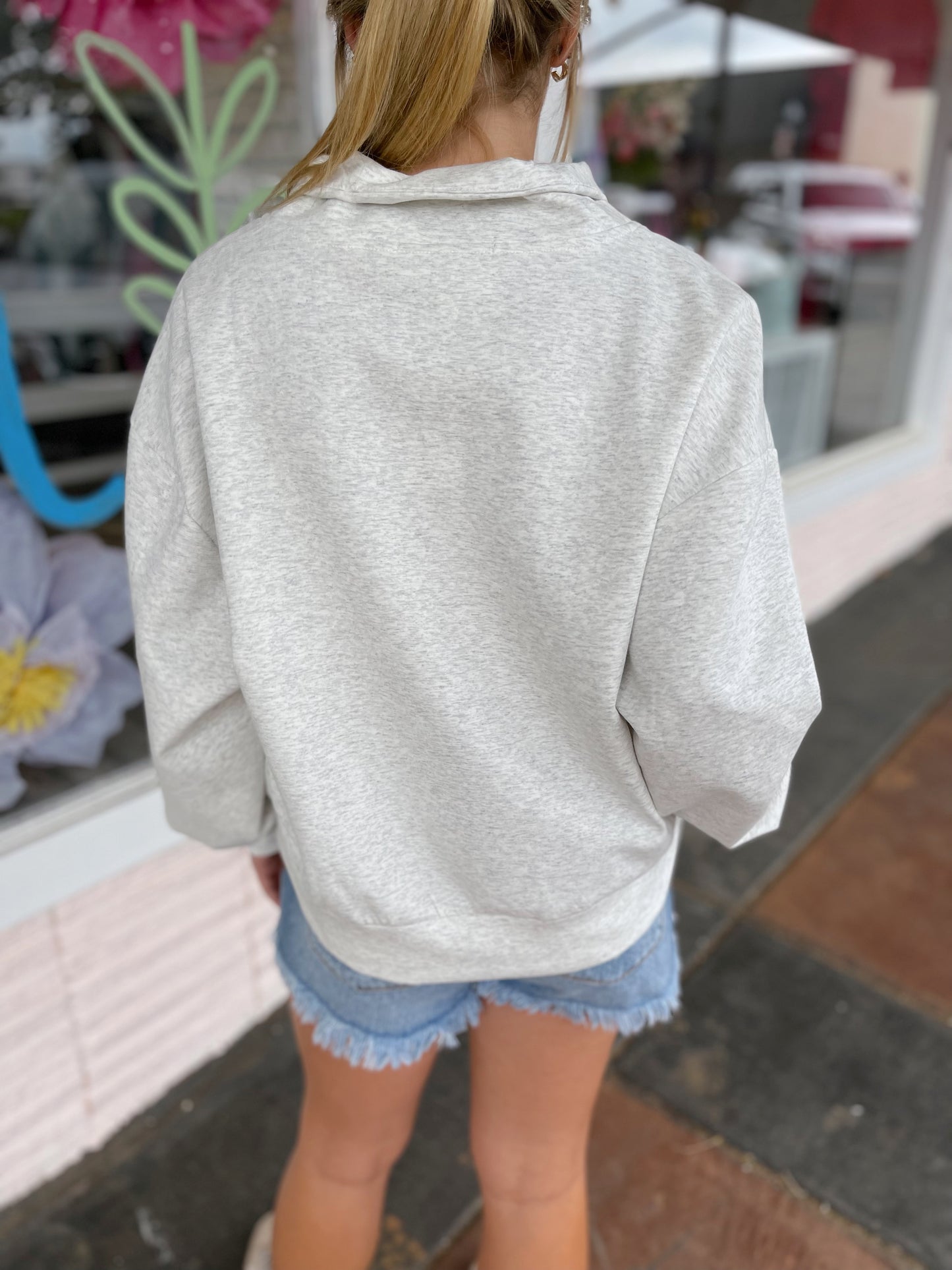 Natural Sweetheart Half Zip-Up Scuba Pullover