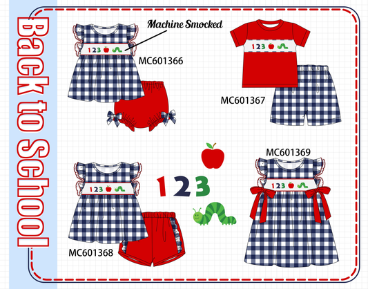 PO80 Back to school 123 smocked gingham collection