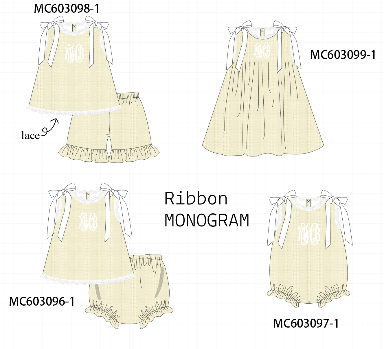 PO83 Beige monogram embroidery collection
