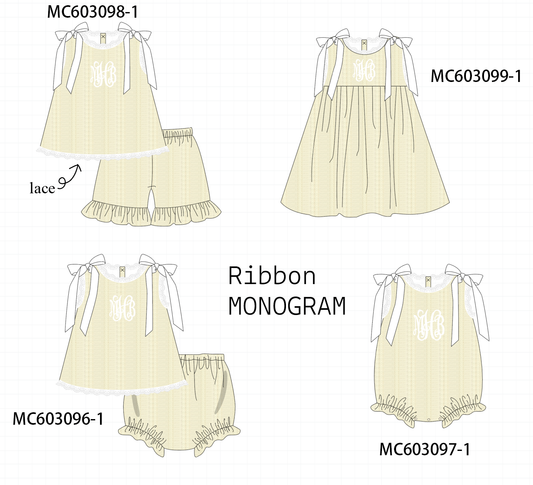 PO83 Beige monogram embroidery collection