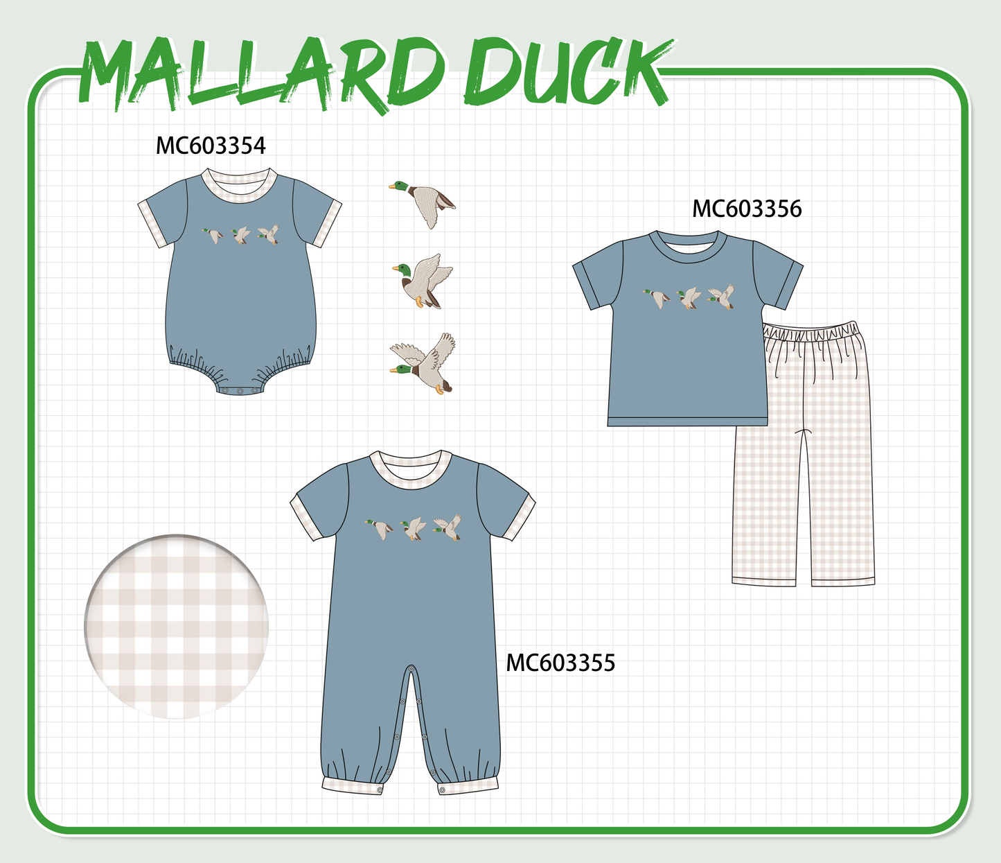 PO83 Blue duck embroidery collection