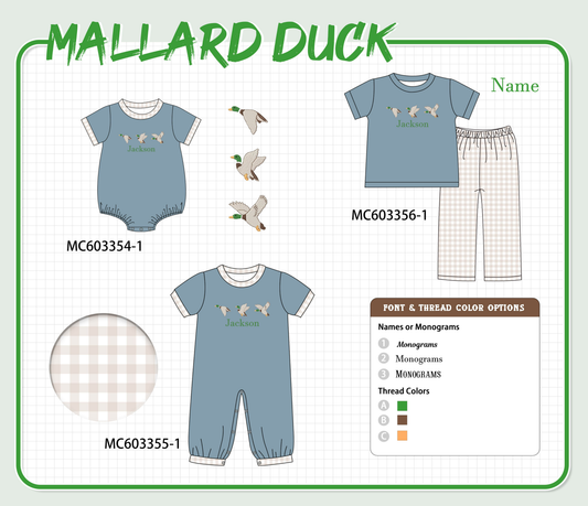 PO83 Blue duck monogram embroidery collection