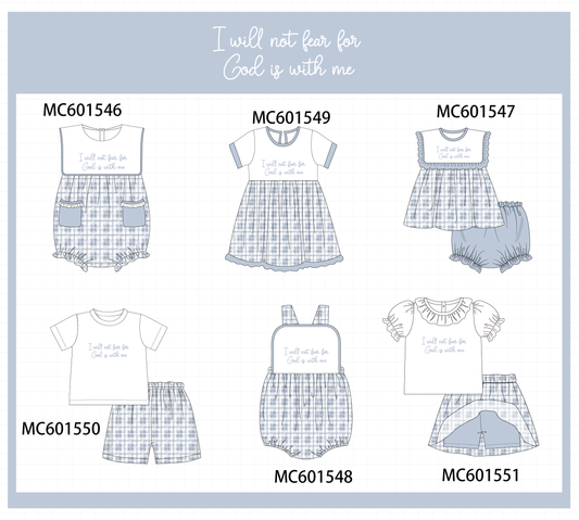 PO80 Blue embroidery plaid collection