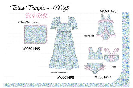 PO80 Blue purple & mint floral collection 2