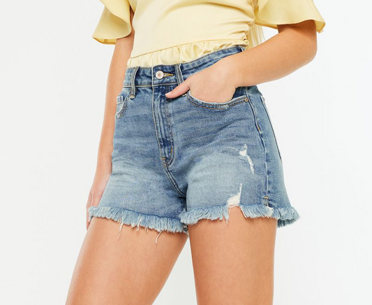 Zoey High Rise Denim Shorts