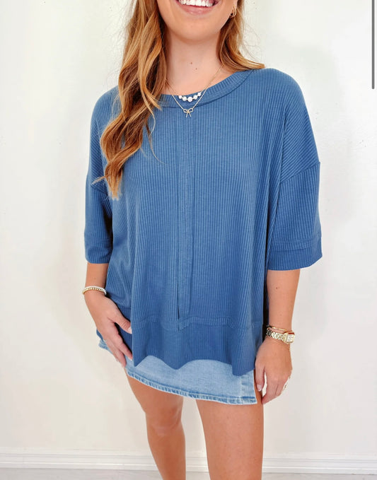Take A Look Top (Dusty Blue)
