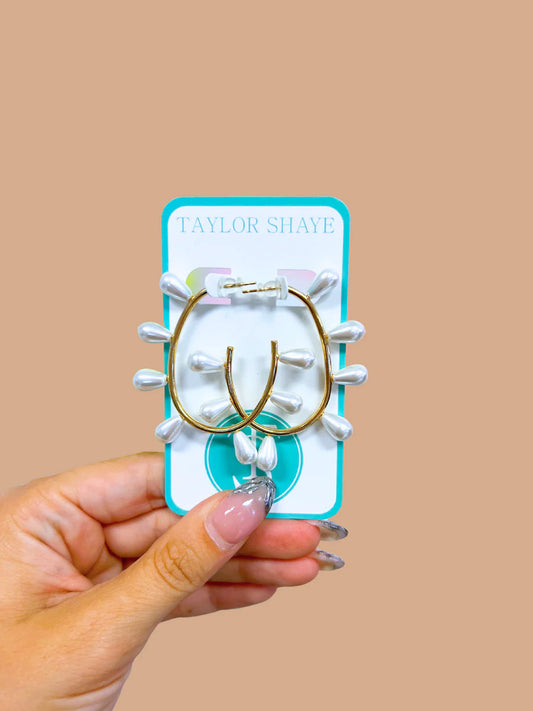 Neutral Bianca Hoops (Pearl)