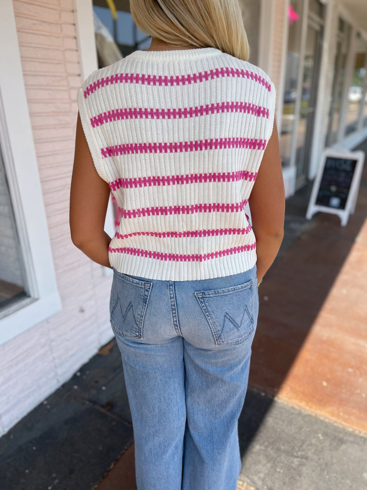 Cutest Spirit Top (Ivory/Pink)