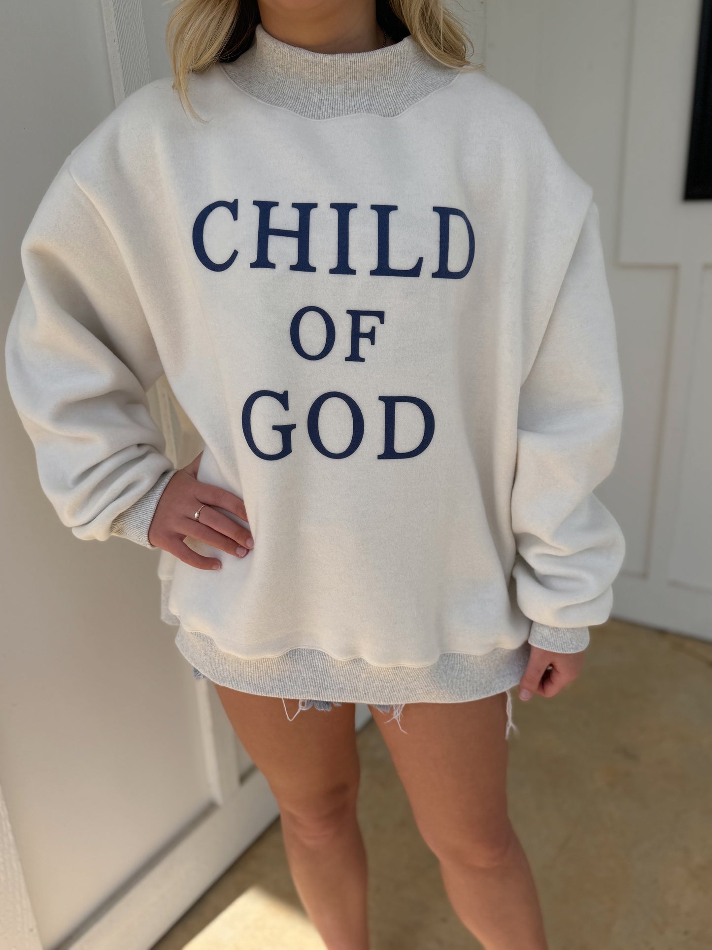 Reversible Mock Neck Sweatshirt (Jesus/Child of God)