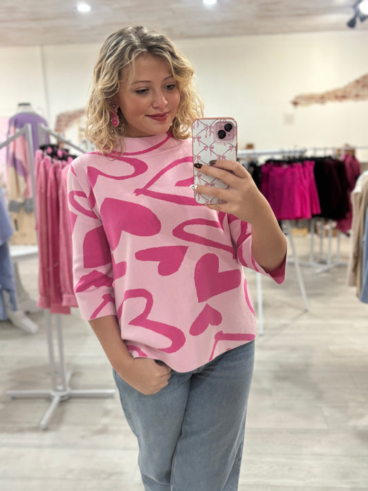 Pink Hearts Top