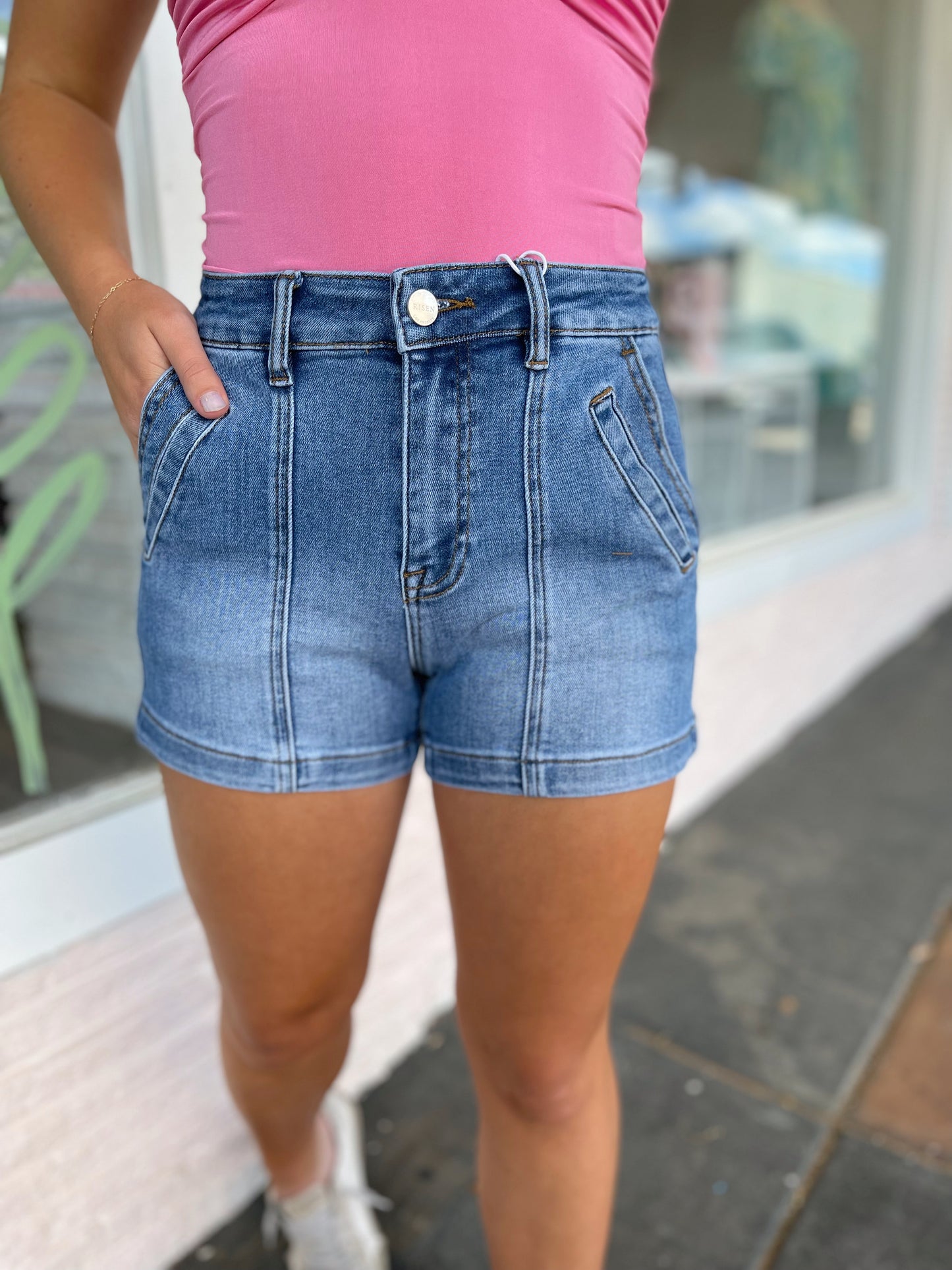 Rebecca High Rise Denim Shorts