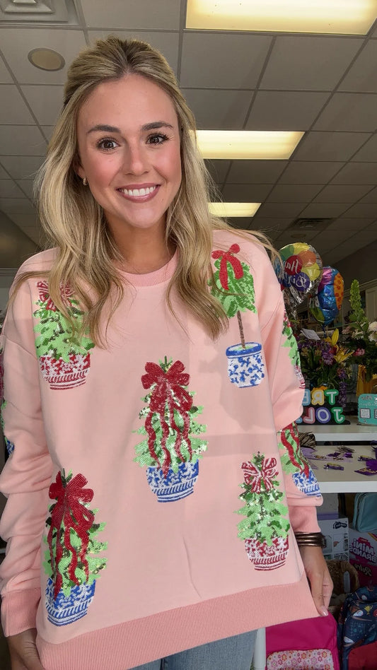 Preorder Sequin Topiary Christmas Sweatshirt (eta to us ship to us first week of Nov.)