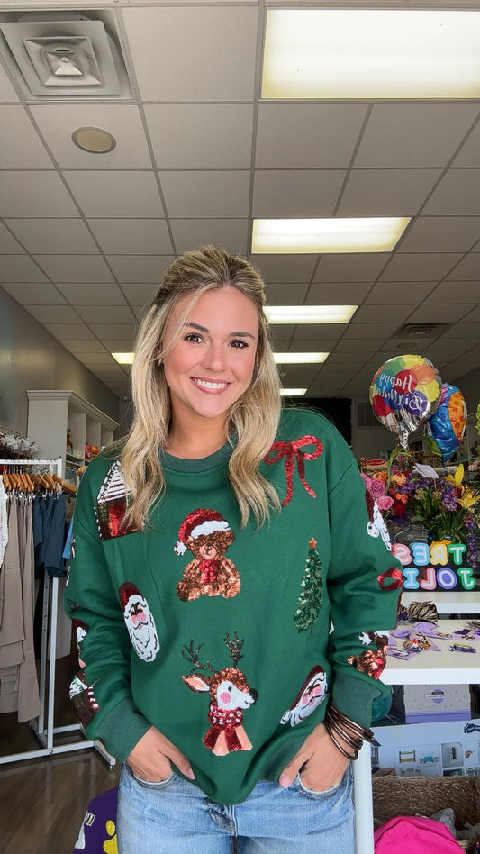 Preorder Sequin Holiday Magic Sweatshirt (eta ship to us first week of Nov.)