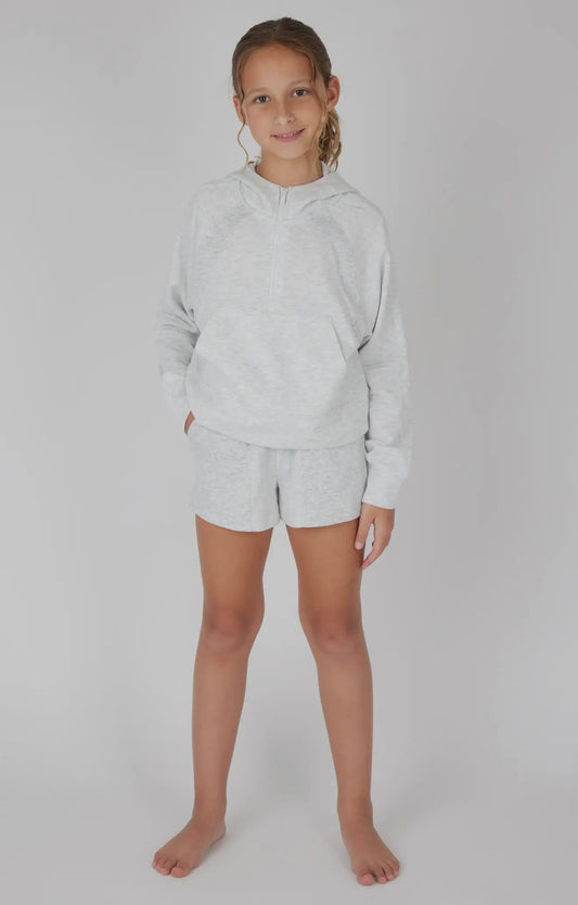 Girls Terry Brushed Half Zip Hoodie and Short *sold as set