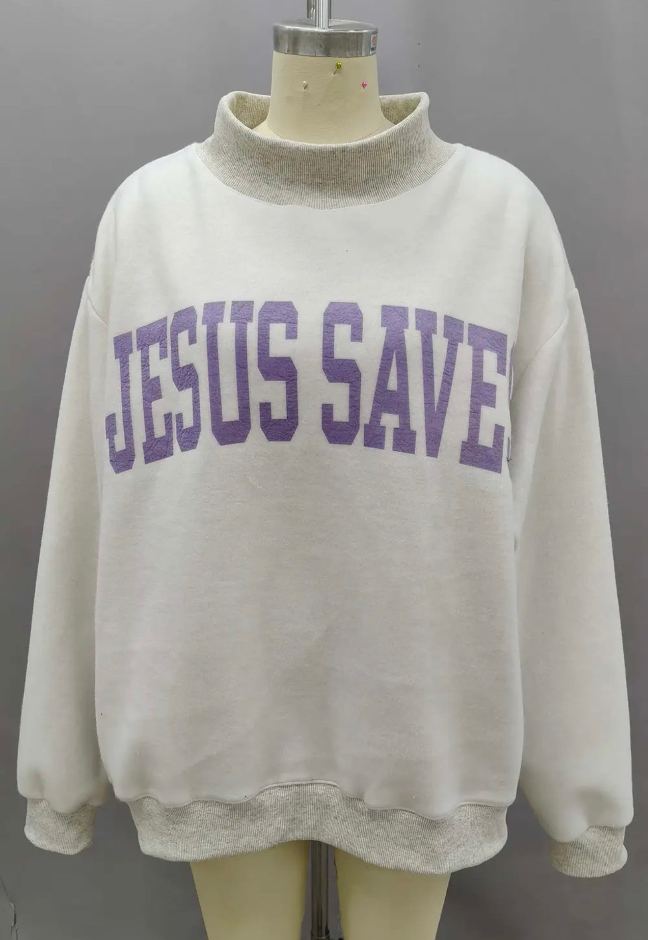 *PREORDER* Reversible Mock Neck Sweatshirt (Cross/Jesus Saves)
