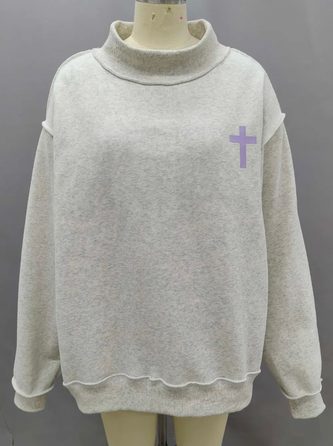 *PREORDER* Reversible Mock Neck Sweatshirt (Cross/Jesus Saves)
