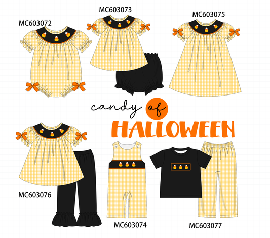 PO83 Halloween candy embroidery gingham collection