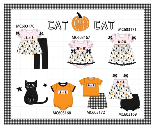 PO83 Halloween pumpkin cat embroidery collection
