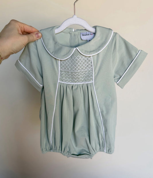 Sage hand-smocked boy bubble