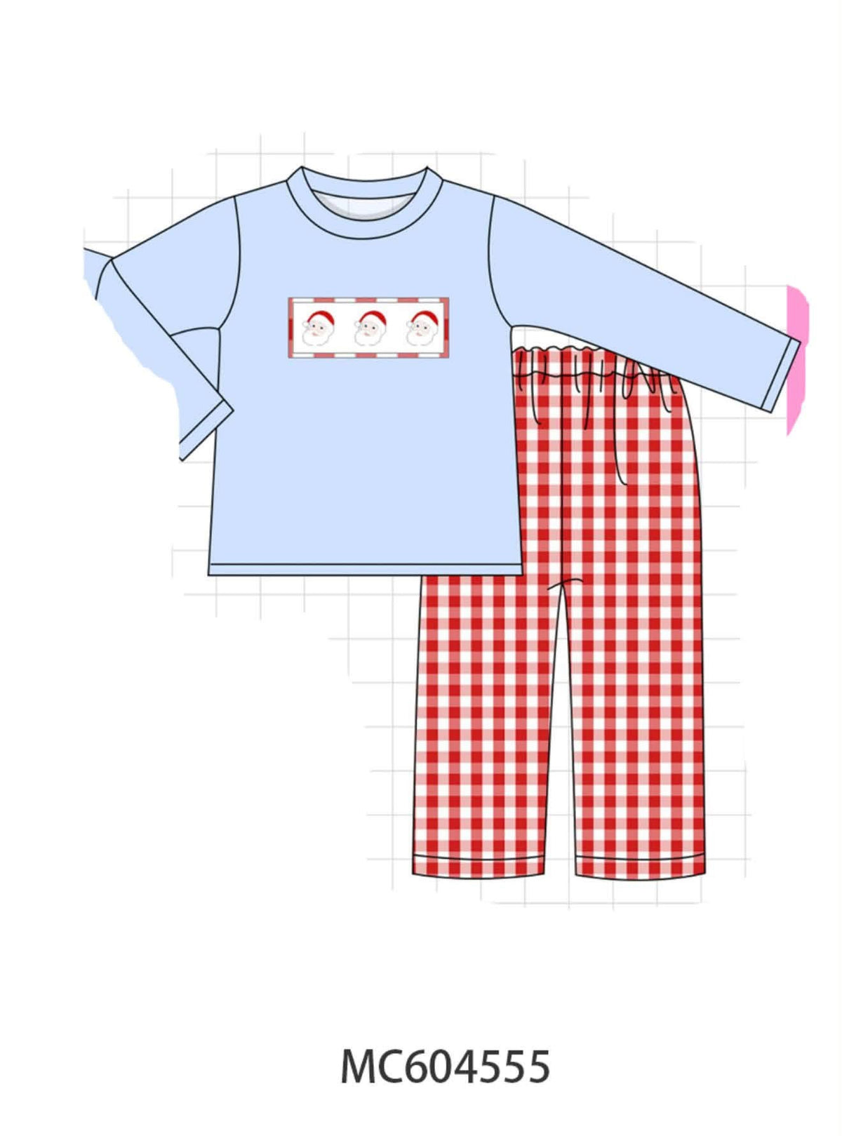 Blue Santa Claus Embroidery Set
