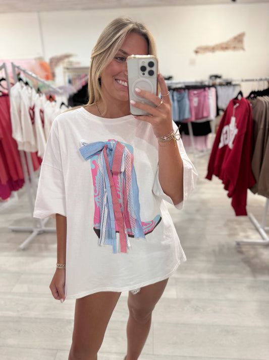 Boots Graphic Multi Bow Tee