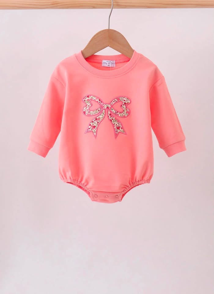 Pink Floral Bow Embroidery Bubble