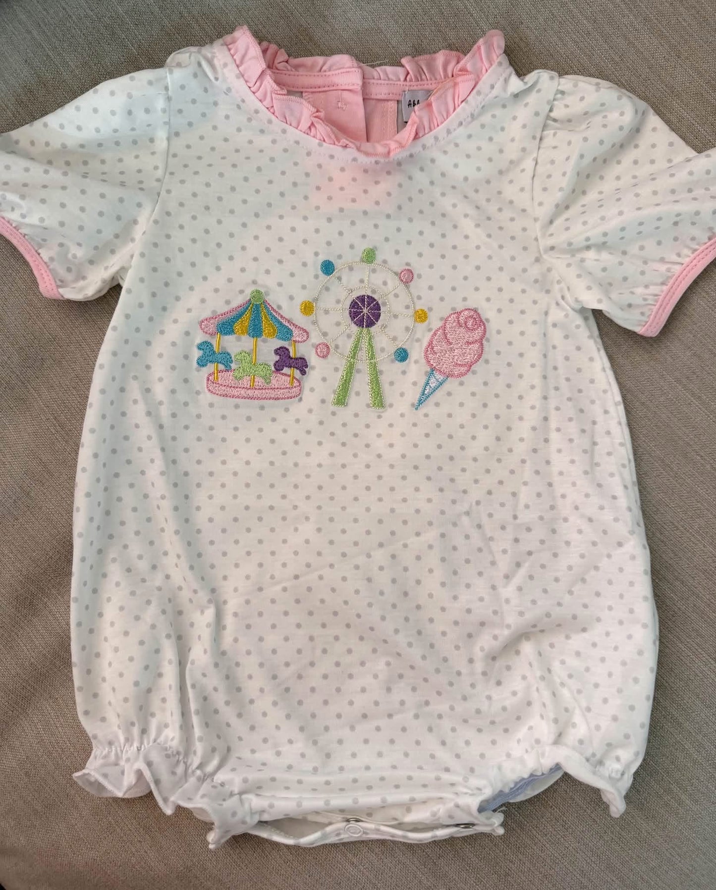 Pink Carousel Embroidered Bubble