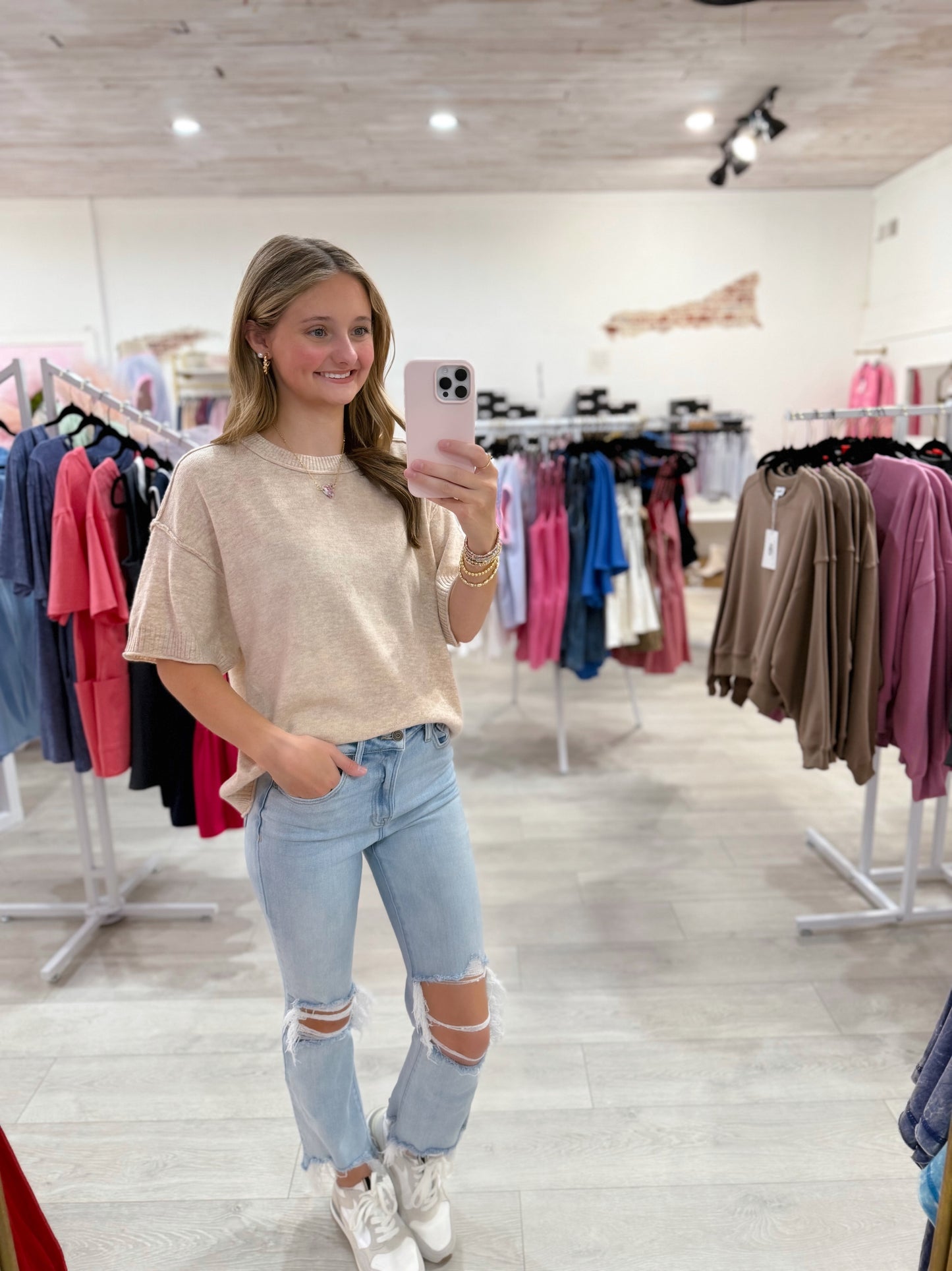 Feeling The Best Sweater Top (Oatmeal)