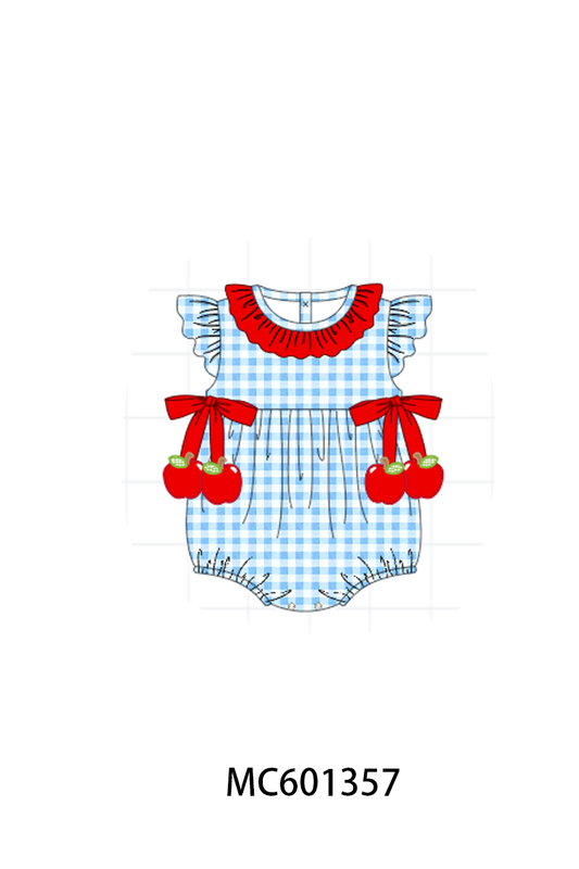 PO80 Red back to school apple gingham collection