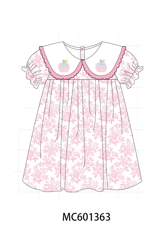 PO80 Pink back to school rose apple applique collection