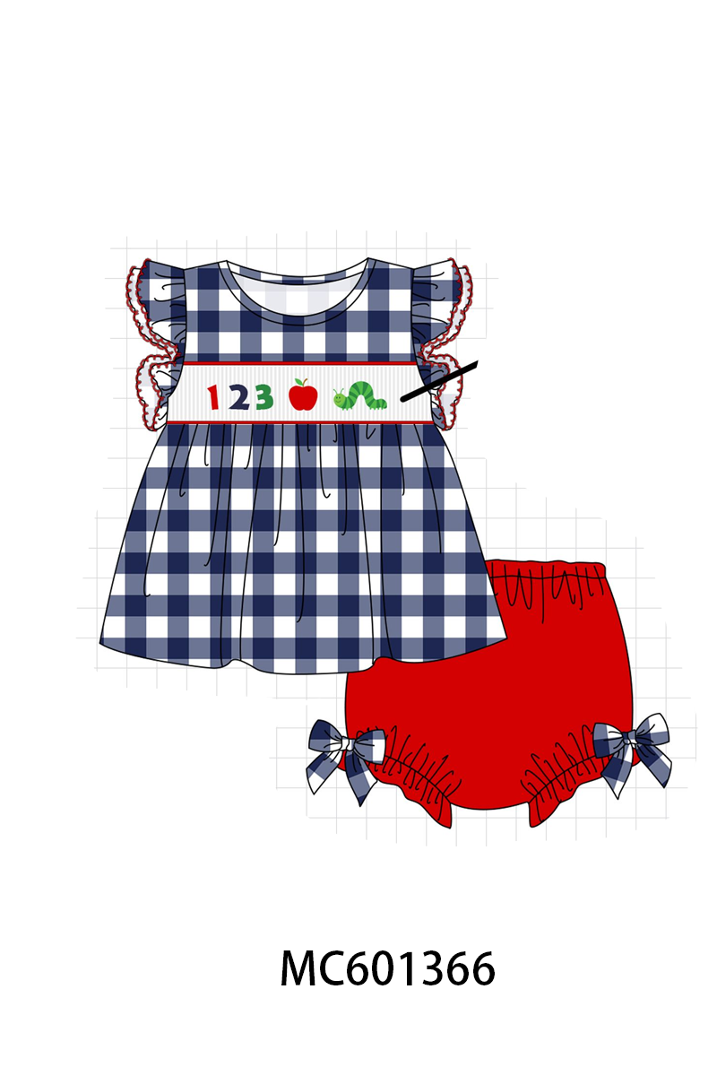 PO80 Back to school 123 smocked gingham collection