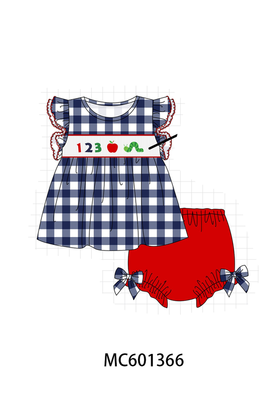 PO80 Back to school 123 smocked gingham collection