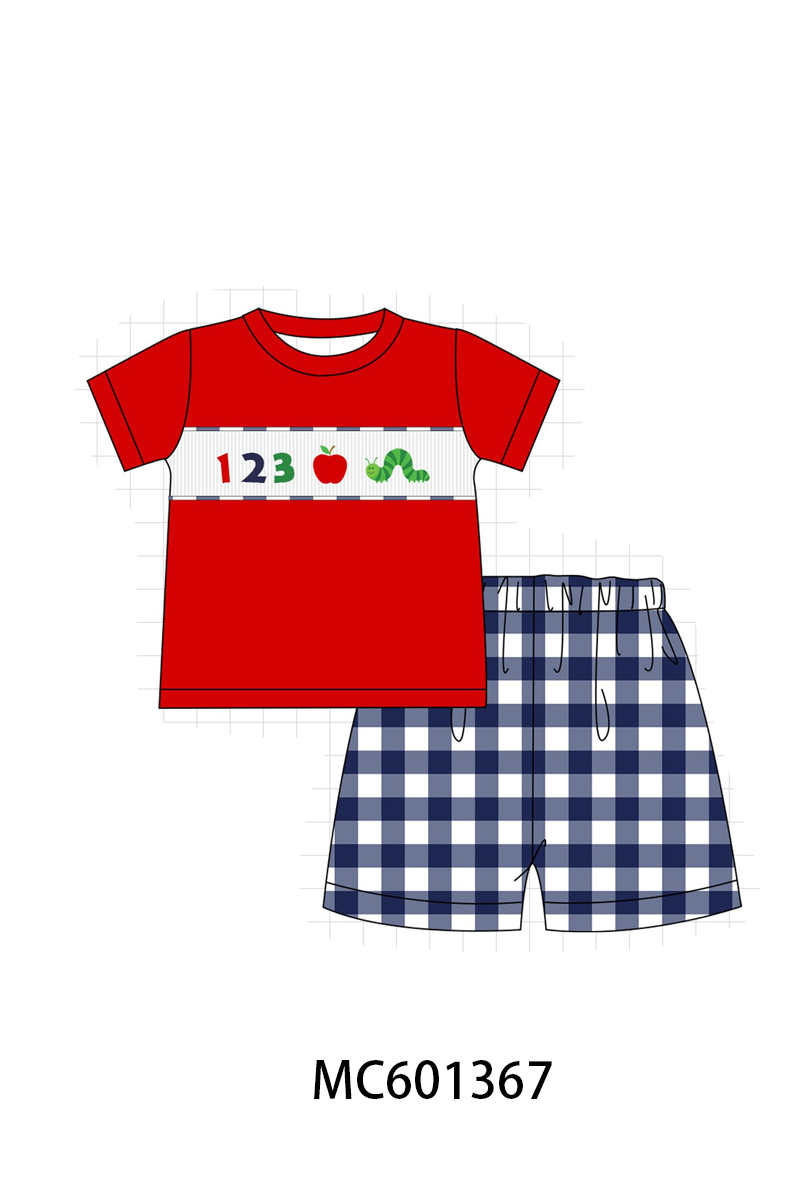 PO80 Back to school 123 smocked gingham collection