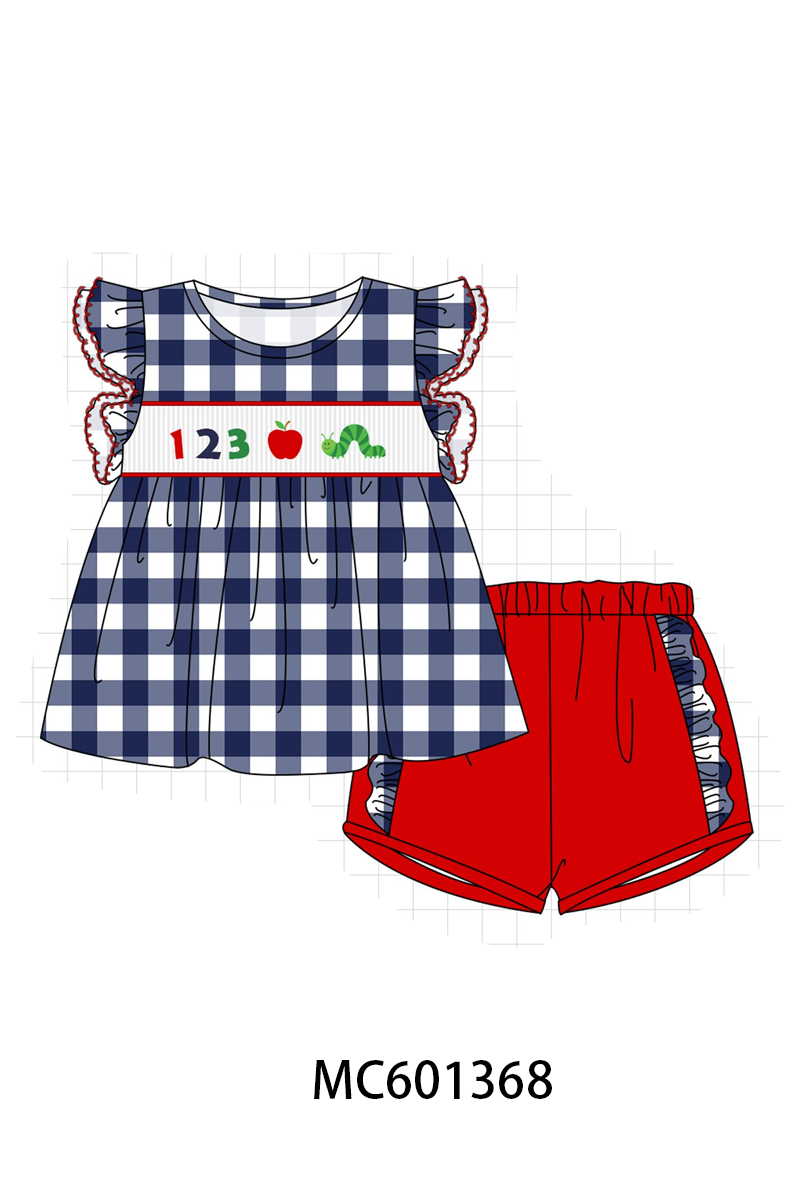 PO80 Back to school 123 smocked gingham collection