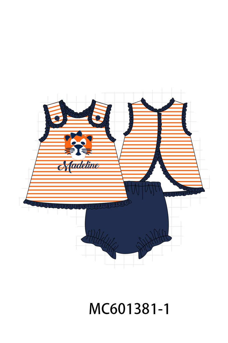 PO80 AU tiger applique monogram embroidery stripe collection