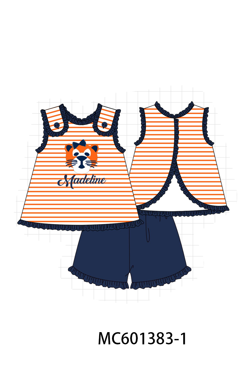 PO80 AU tiger applique monogram embroidery stripe collection