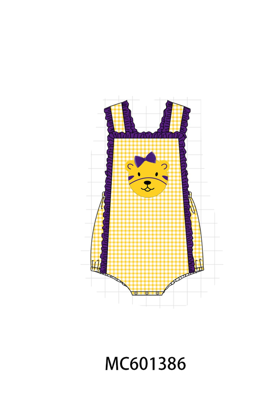 PO80 Purple LSU tiger applique ruffle collection