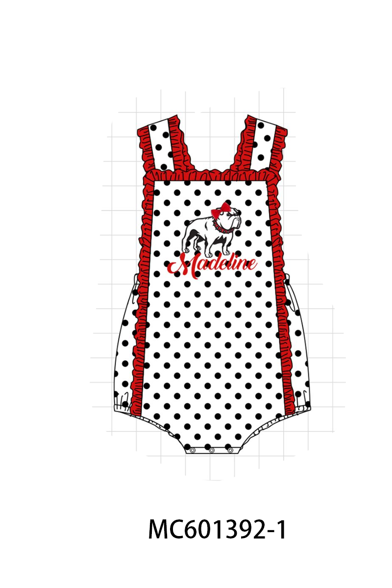 PO80 Red Georgia bulldog appique monogram embroidery collection