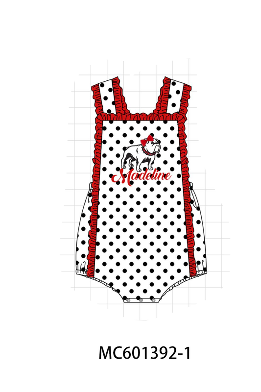PO80 Red Georgia bulldog appique monogram embroidery collection