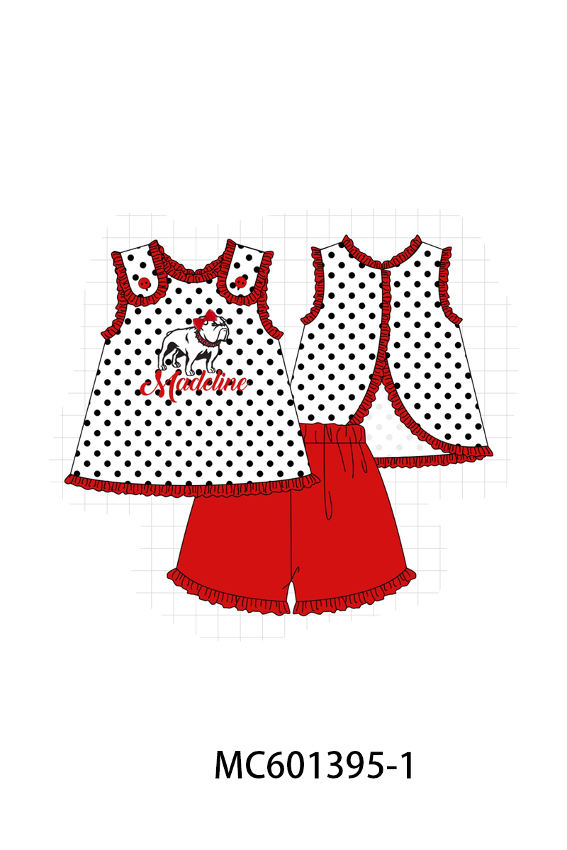 PO80 Red Georgia bulldog appique monogram embroidery collection