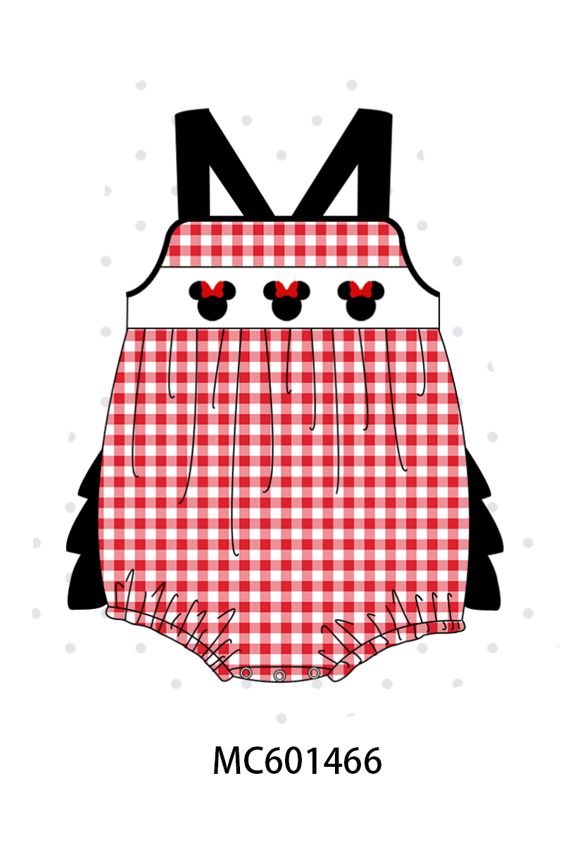PO80 Red character embroidery gingham collection