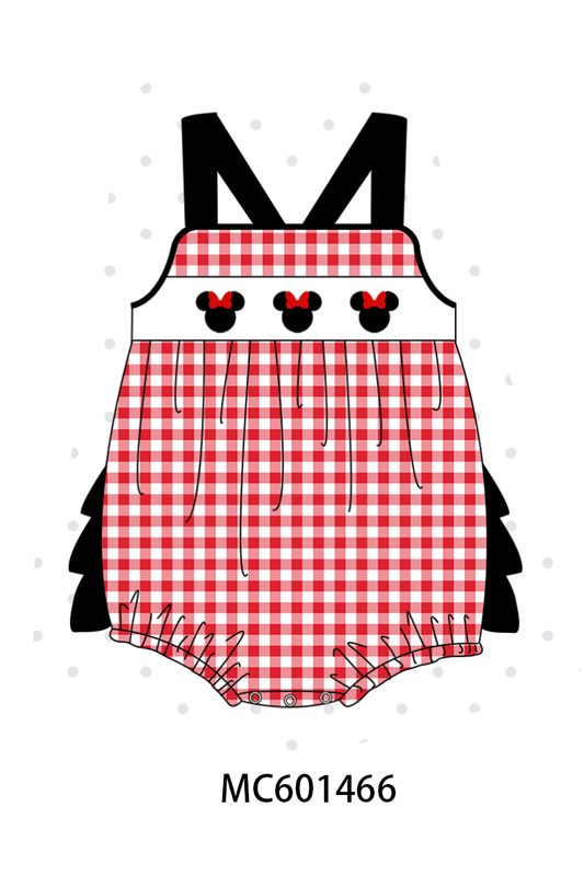 PO80 Red character embroidery gingham collection