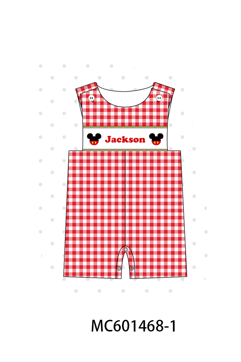 PO80 Red character monogram embroidery gingham collection