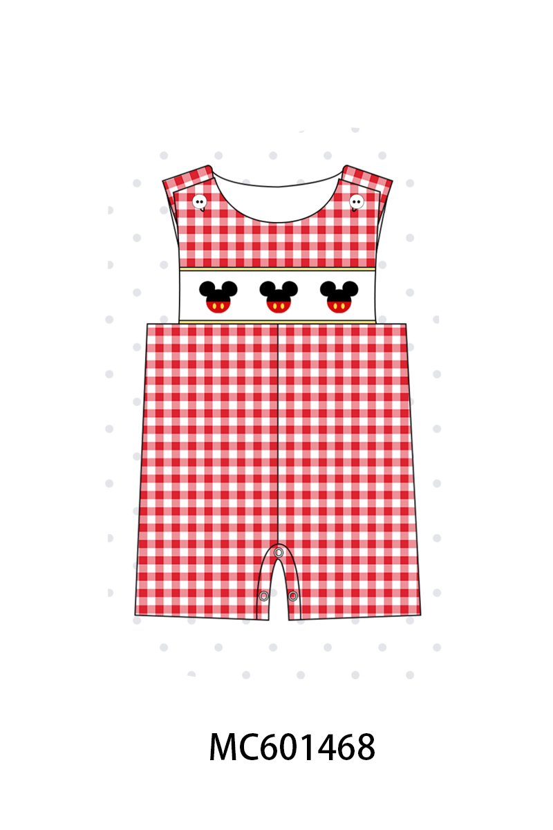 PO80 Red character embroidery gingham collection